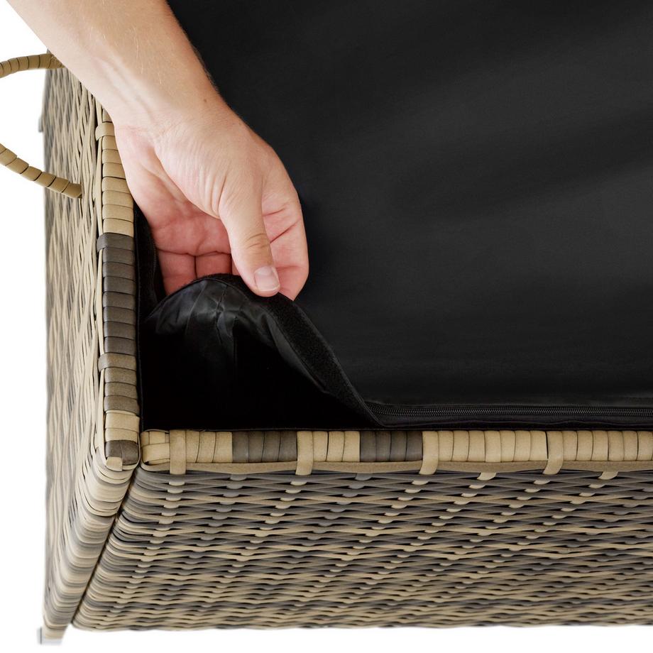 Tectake Coffre de jardin KIRUNA en rotin synthétique  