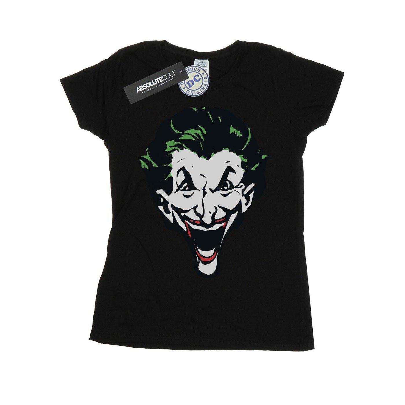 Image of The Joker Big Face Tshirt Damen Schwarz XL