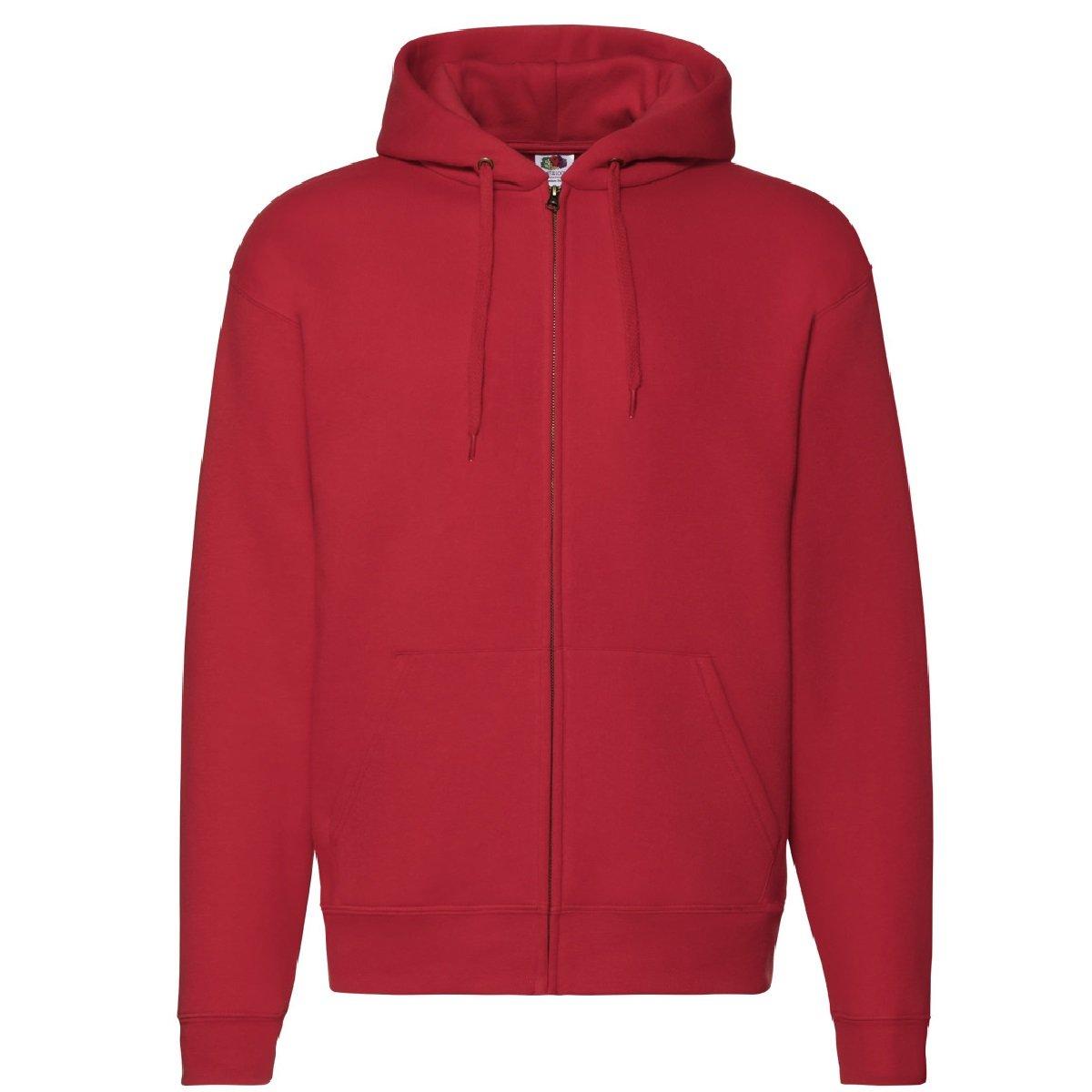 Image of Durchgehender Reißverschluss Mit Kapuze Sweatshirthoodie Unisex Rot Bunt M