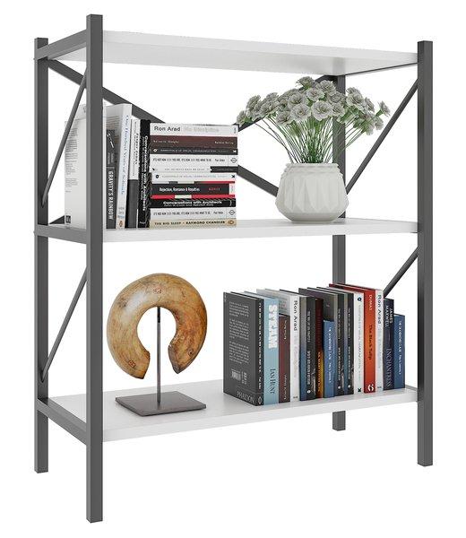 VCM Holz Metall Aufbewahrung Stand Regal Bücherregal Deko Bücher Standregal Insasi 2  