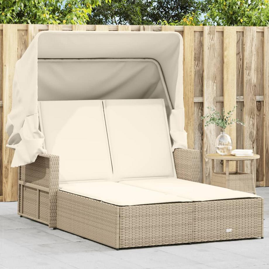 VidaXL Doppel-sonnenliege poly-rattan  