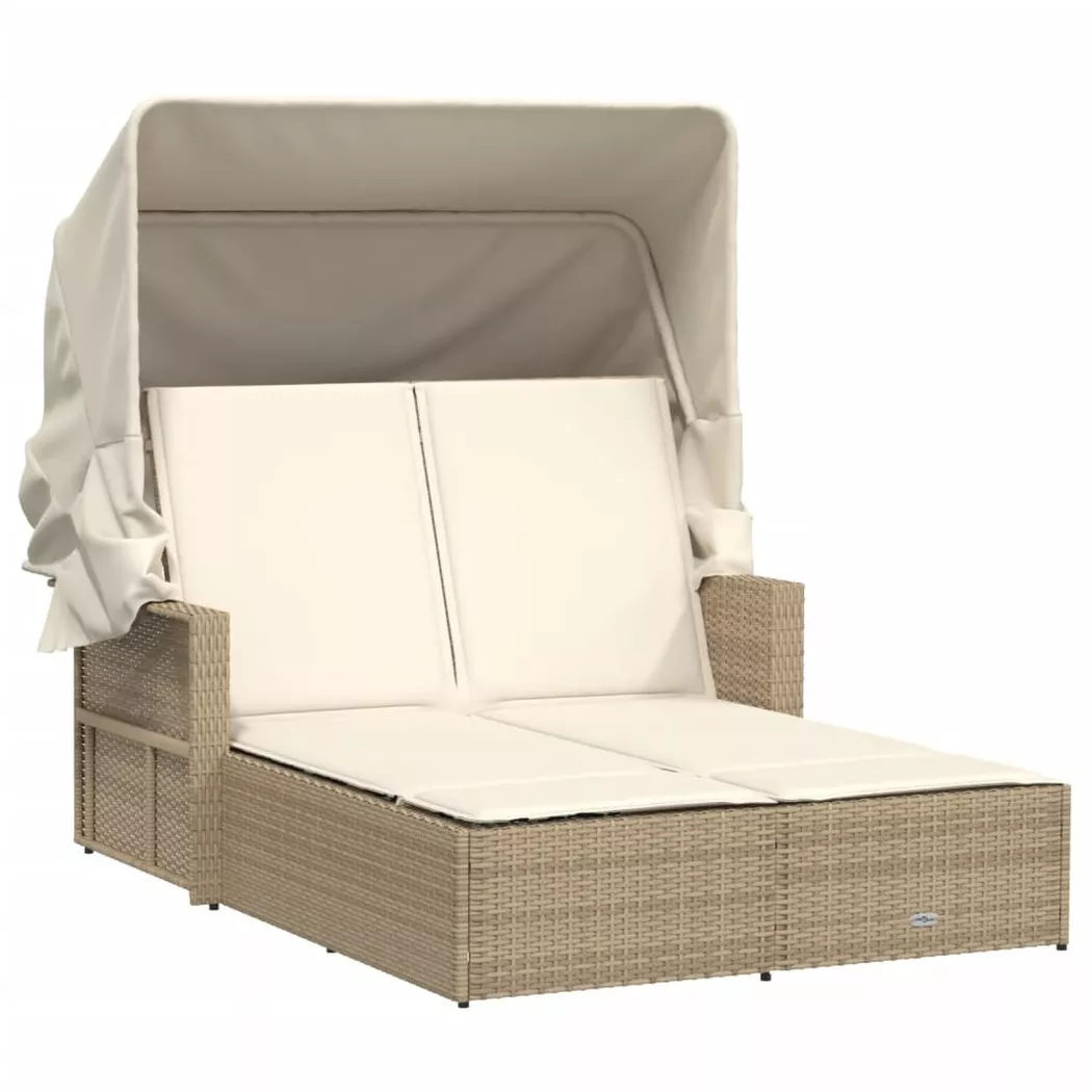 VidaXL - Doppel-sonnenliege poly-rattan, One Size, Beige