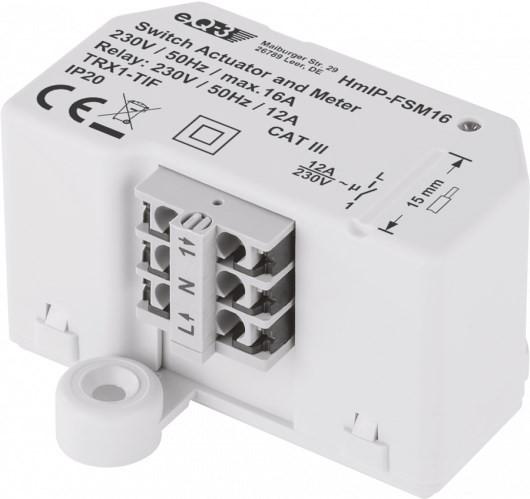 HomeMatic  IP Schalt-Mess-Aktor 1-fach 16 A - für Unterputzmontage 