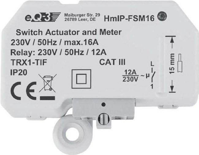 HomeMatic  IP Schalt-Mess-Aktor 1-fach 16 A - für Unterputzmontage 