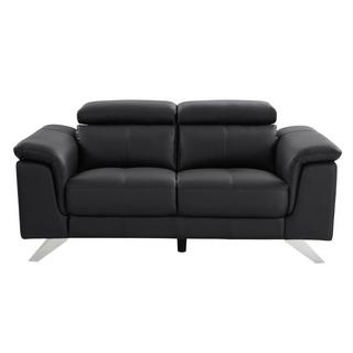 Vente-unique Sofa 2-Sitzer - Rindsleder - Schwarz - BREYT II  