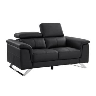 Vente-unique Sofa 2-Sitzer - Rindsleder - Schwarz - BREYT II  