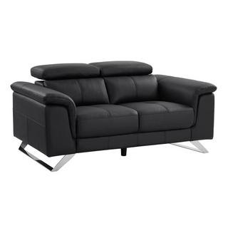 Vente-unique Sofa 2-Sitzer - Rindsleder - Schwarz - BREYT II  