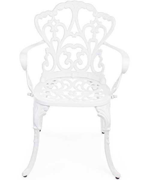 Image of Gartenstuhl mit Armlehne Victoria weiss Gartenstuhl mit Armlehne Victoria weiss