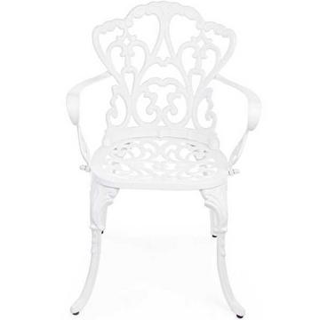 Chaise de jardin avec accoudoirs Victoria blanc