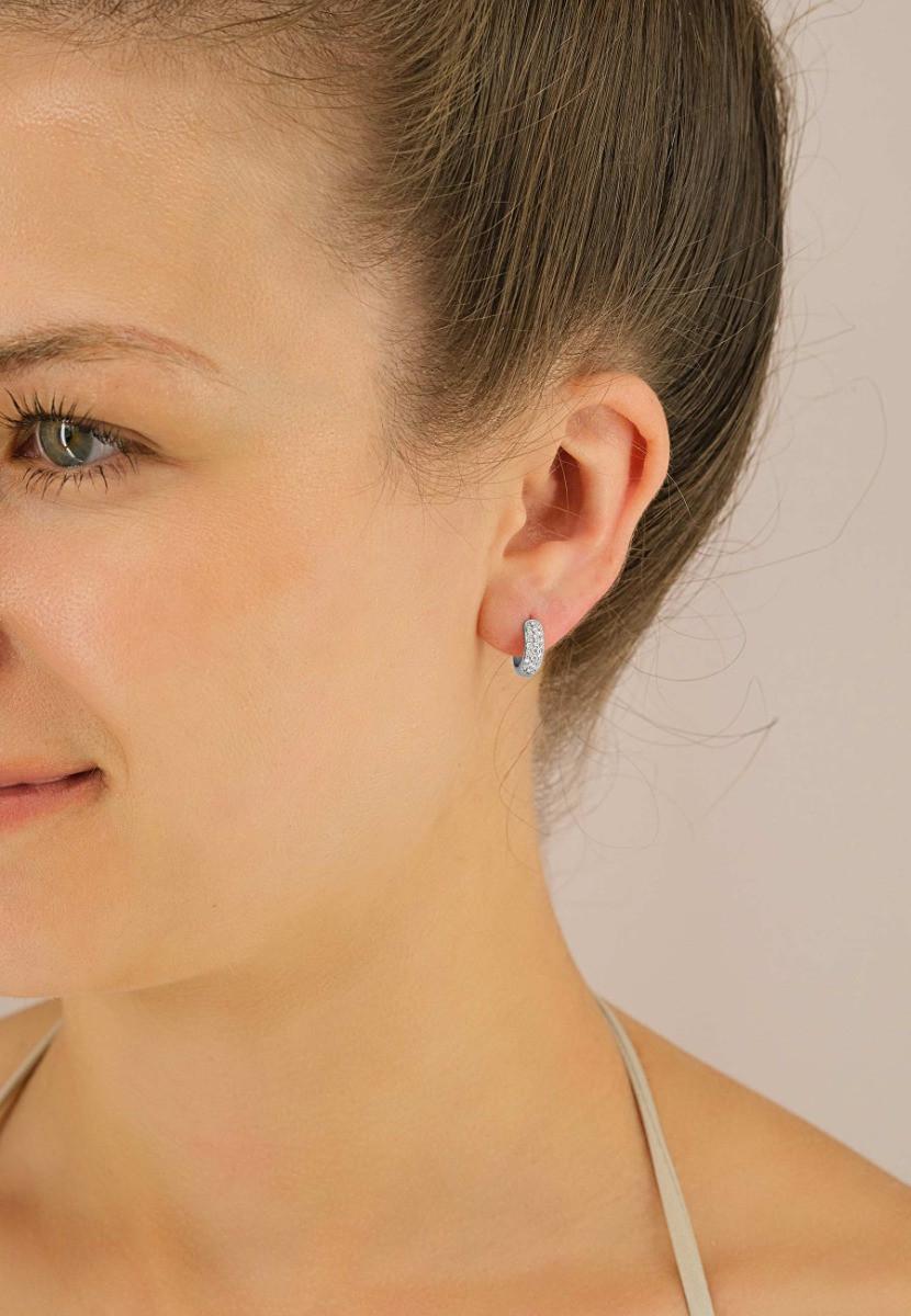 MUAU Schmuck  Creolen Weissgold 750 Brillanten 0.36ct. Scharnier 11mm 