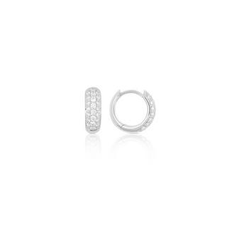 MUAU Schmuck  Créoles en or blanc 750 diamants 0,36ct. Charnière 11mm 