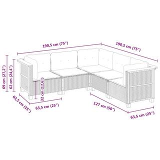 VidaXL Garten sofagarnitur poly-rattan  