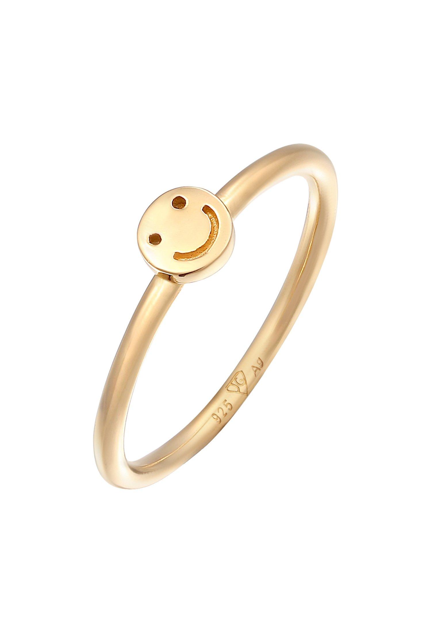 Image of Ring Mit Smile Pinky Ring Damen Gold 50mm