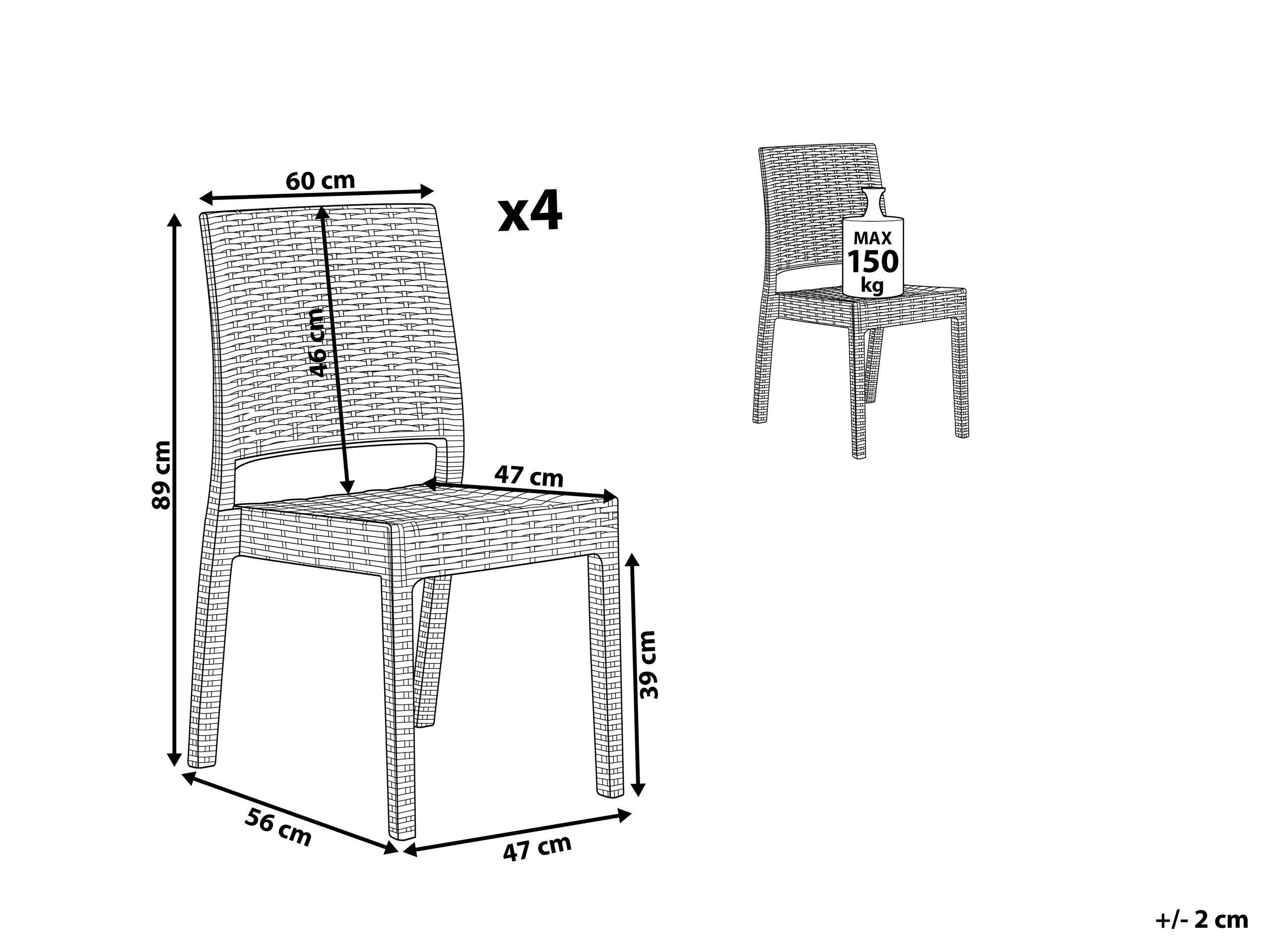 Beliani Lot de 4 chaises en Matière synthétique Industriel FOSSANO  