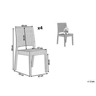 Beliani Lot de 4 chaises en Matière synthétique Industriel FOSSANO  