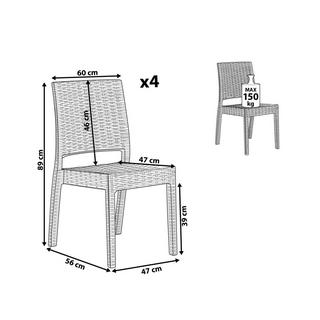Beliani Set di 4 sedie da giardino en Materiale sintetico Industriale FOSSANO  