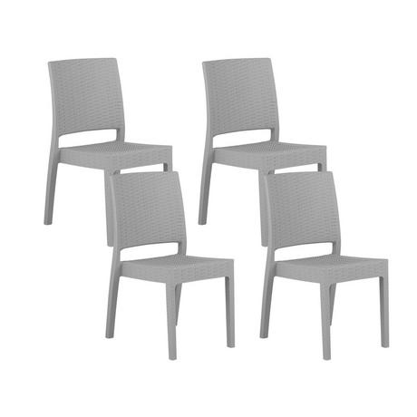 Beliani Lot de 4 chaises en Matière synthétique Industriel FOSSANO  