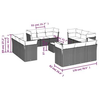 VidaXL Garten sofagarnitur poly-rattan  