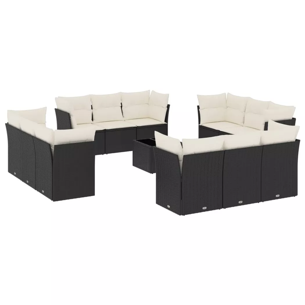 VidaXL - Garten sofagarnitur poly-rattan, One Size, Schwarz