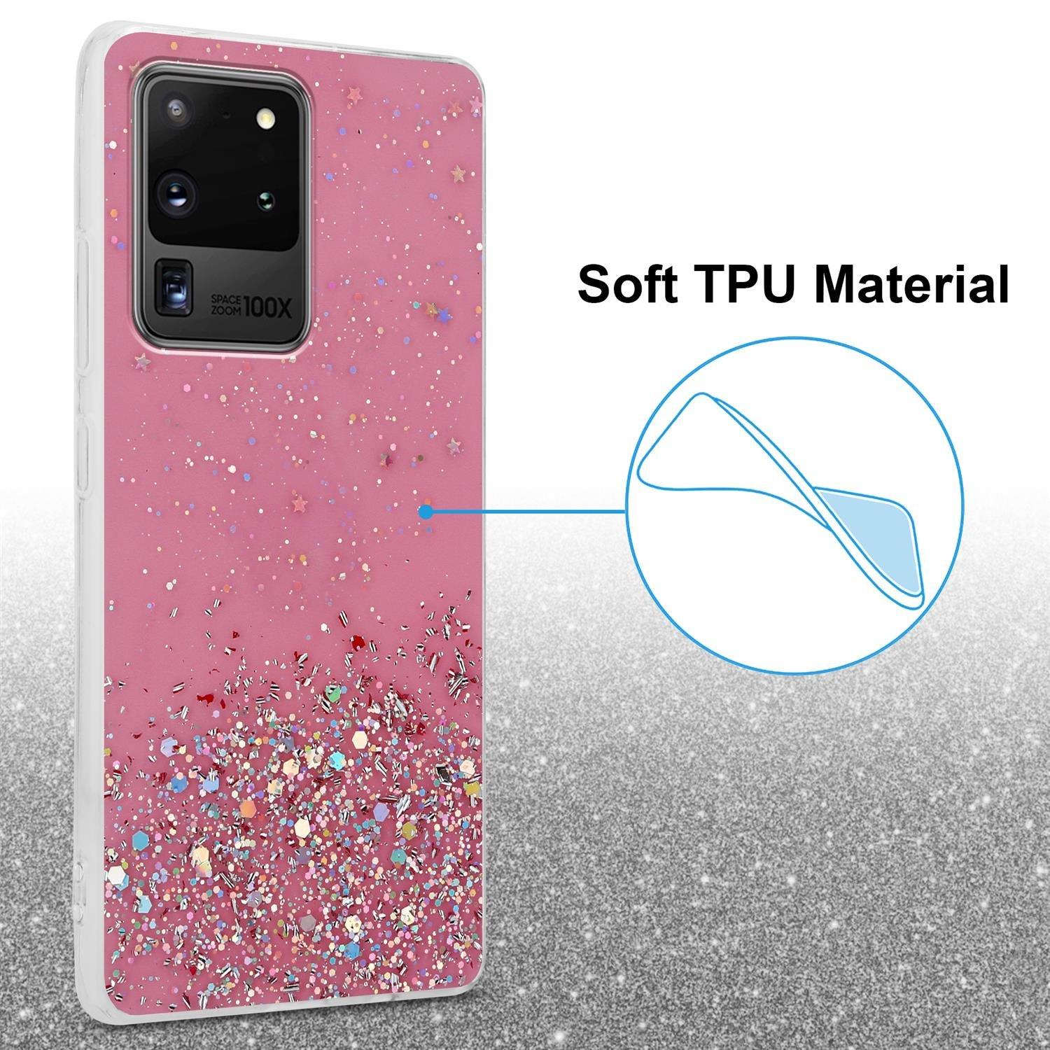 Cadorabo  Housse compatible avec Samsung Galaxy S20 ULTRA - Coque de protection en silicone TPU flexible avec paillettes scintillantes 