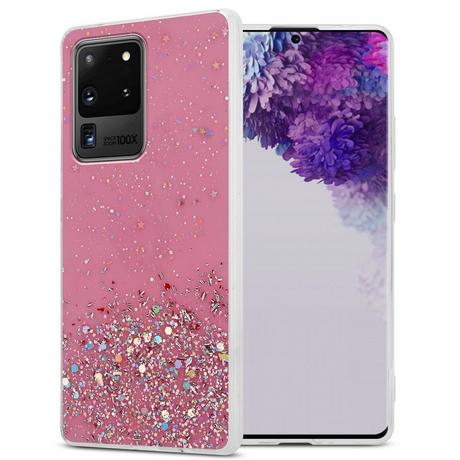 Cadorabo  Housse compatible avec Samsung Galaxy S20 ULTRA - Coque de protection en silicone TPU flexible avec paillettes scintillantes 