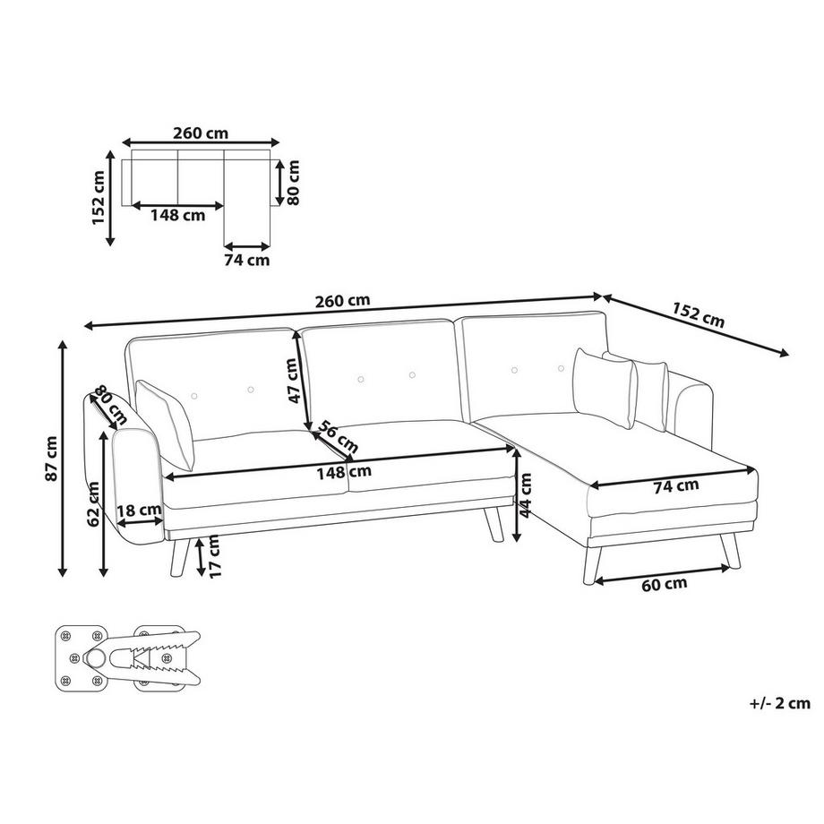 Beliani Ecksofa Modern KAARINA  