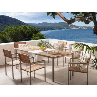 Beliani Lot de 6 chaises en Teck Moderne VIAREGGIO  