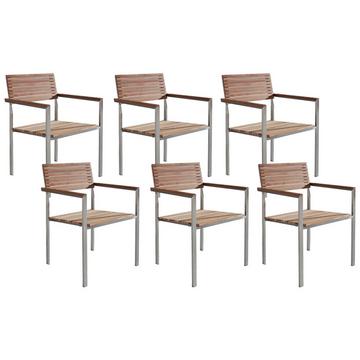 Lot de 6 chaises en Teck Moderne VIAREGGIO