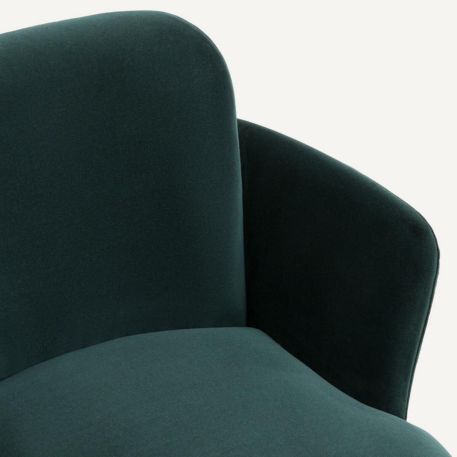 AM.PM Sessel mit Fuss aus massivem Walnussholz und Samt  