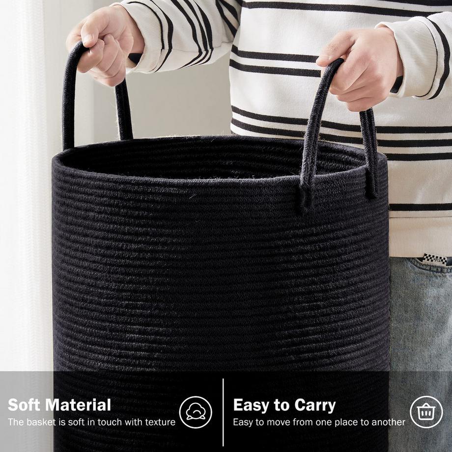 Alopini Panier de Rangement pour Jouets Collecteur de Linge Tressé avec Poignée Fait à la main  