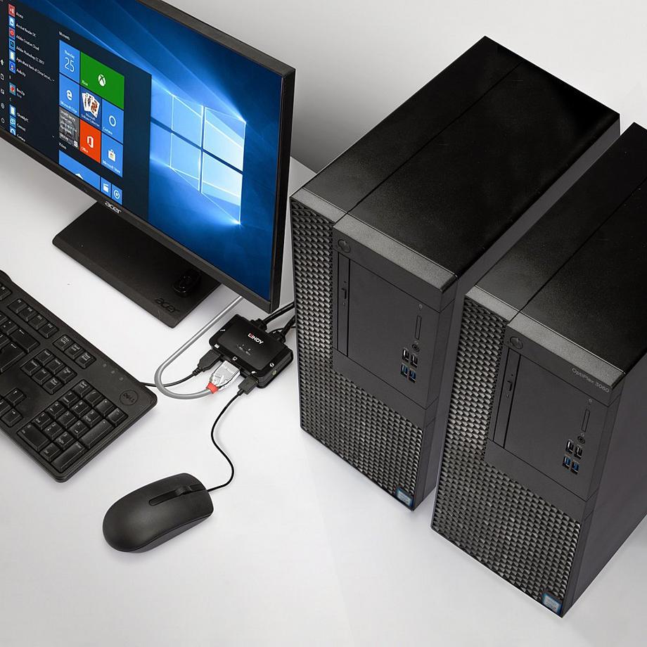 LINDY  TastaturVideoMaus (KVM)-Switch Rack-Einbau 