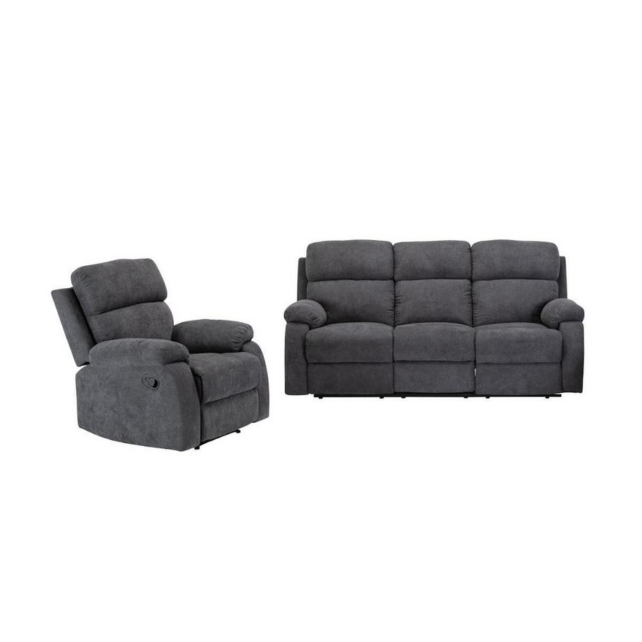 Vente-unique Relaxgarnitur 3+1 TOLZANO Stoff  