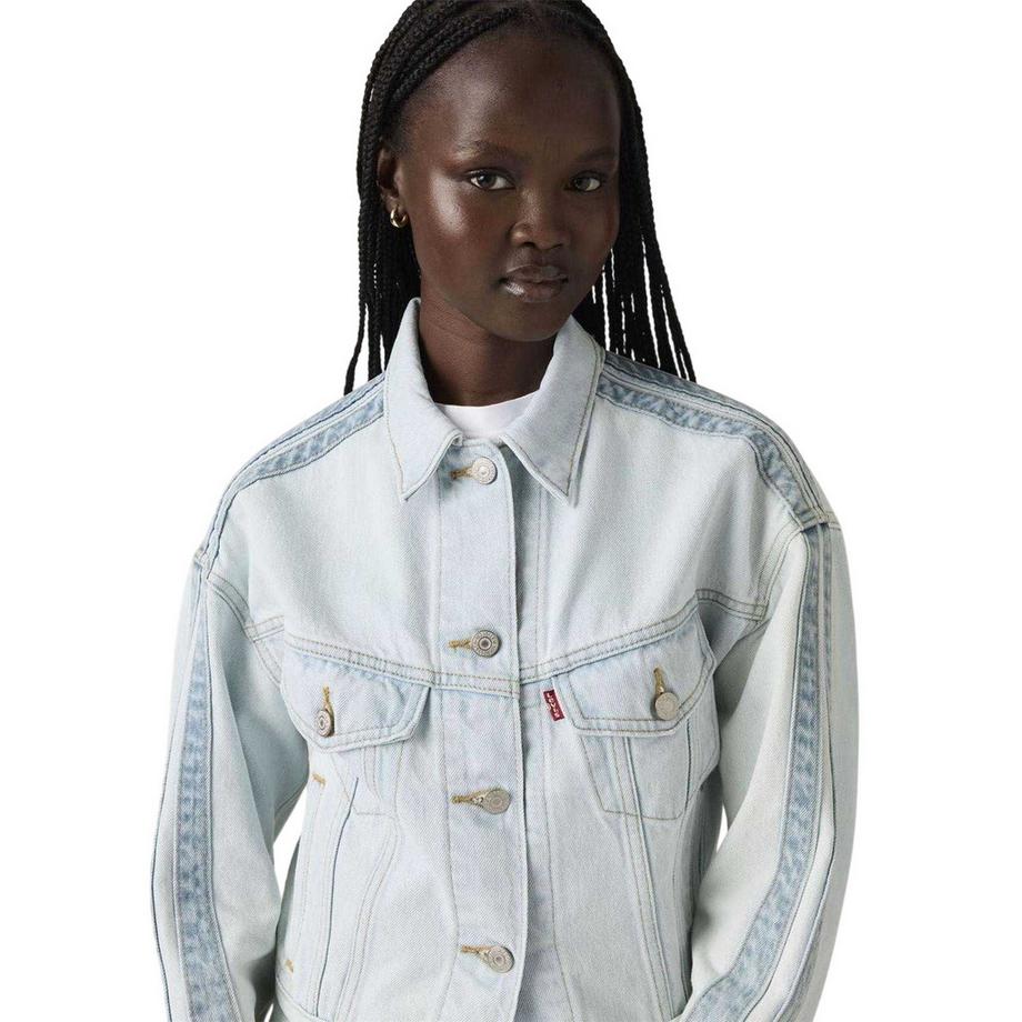 Levis Veste Camionneur Denim Rayée Court  