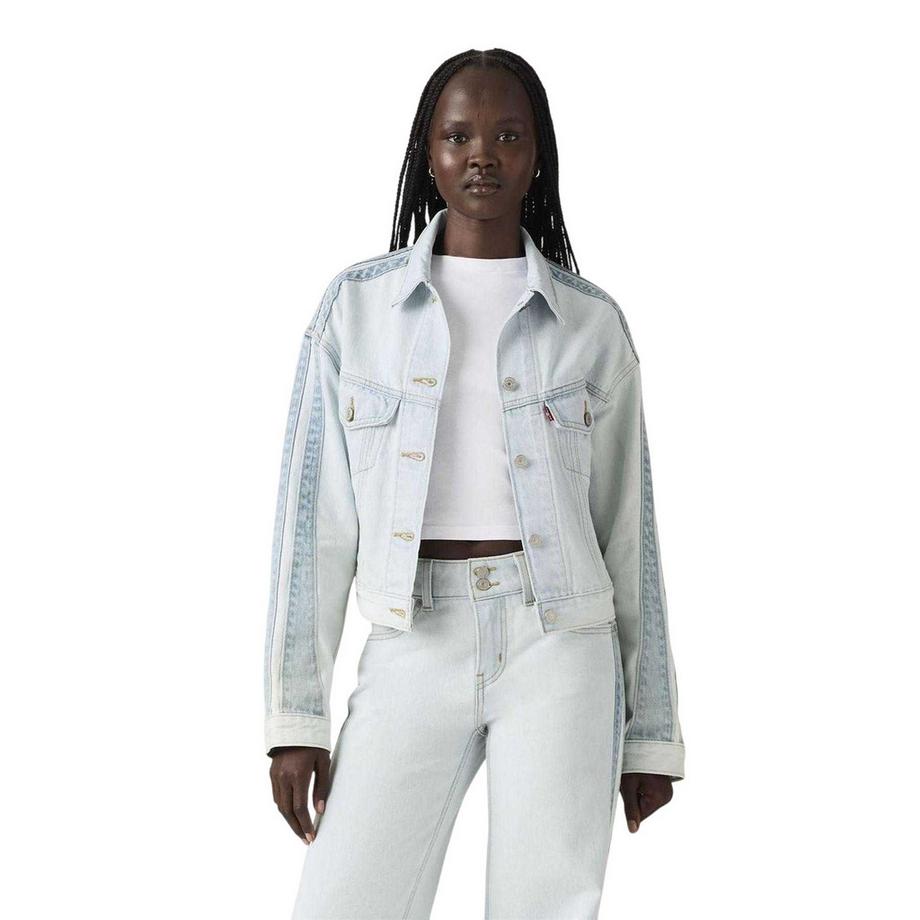 Levis Veste Camionneur Denim Rayée Court  