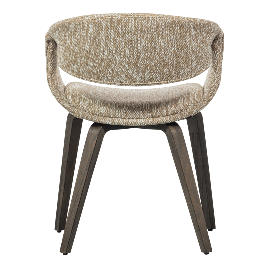 mutoni Chaise avec accoudoirs Yossi sable avec pied en bois brun foncé  