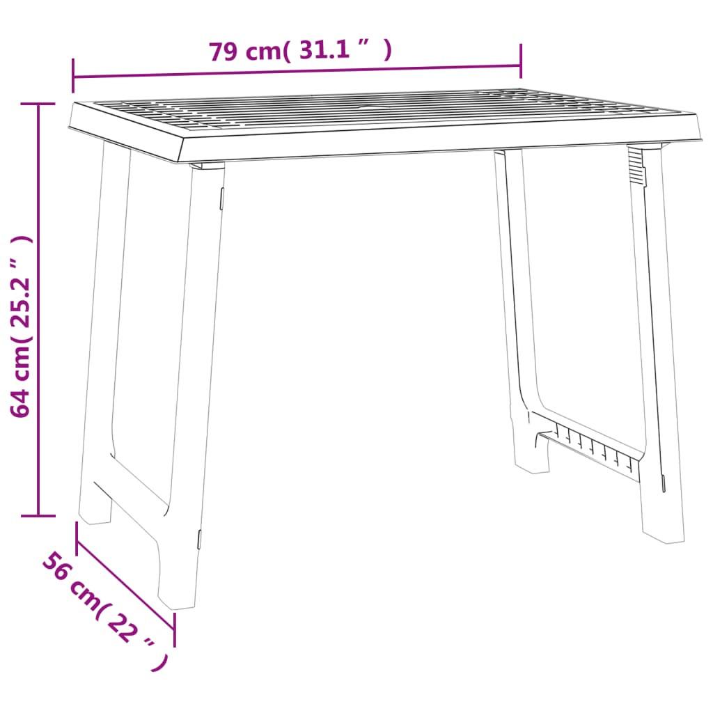 VidaXL Table de camping polypropylène  