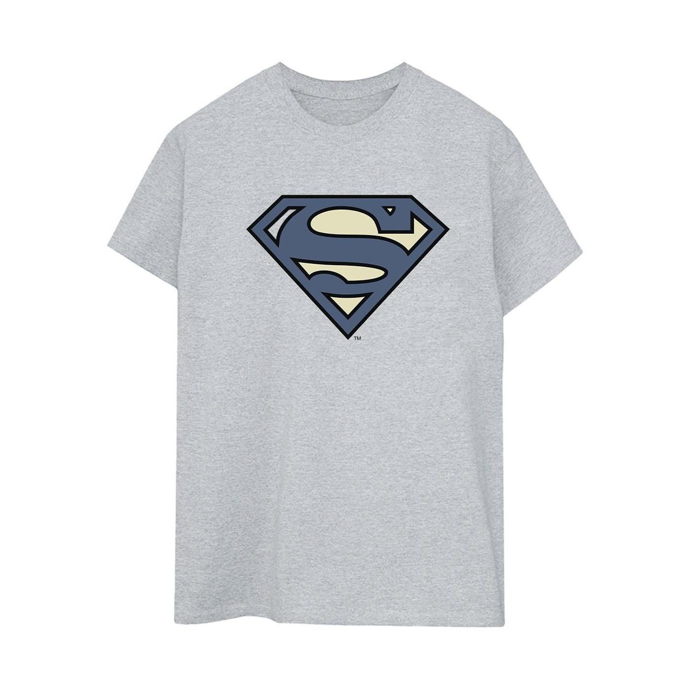 Image of Superman Indigo Blue Logo Tshirt Damen Grau 5XL