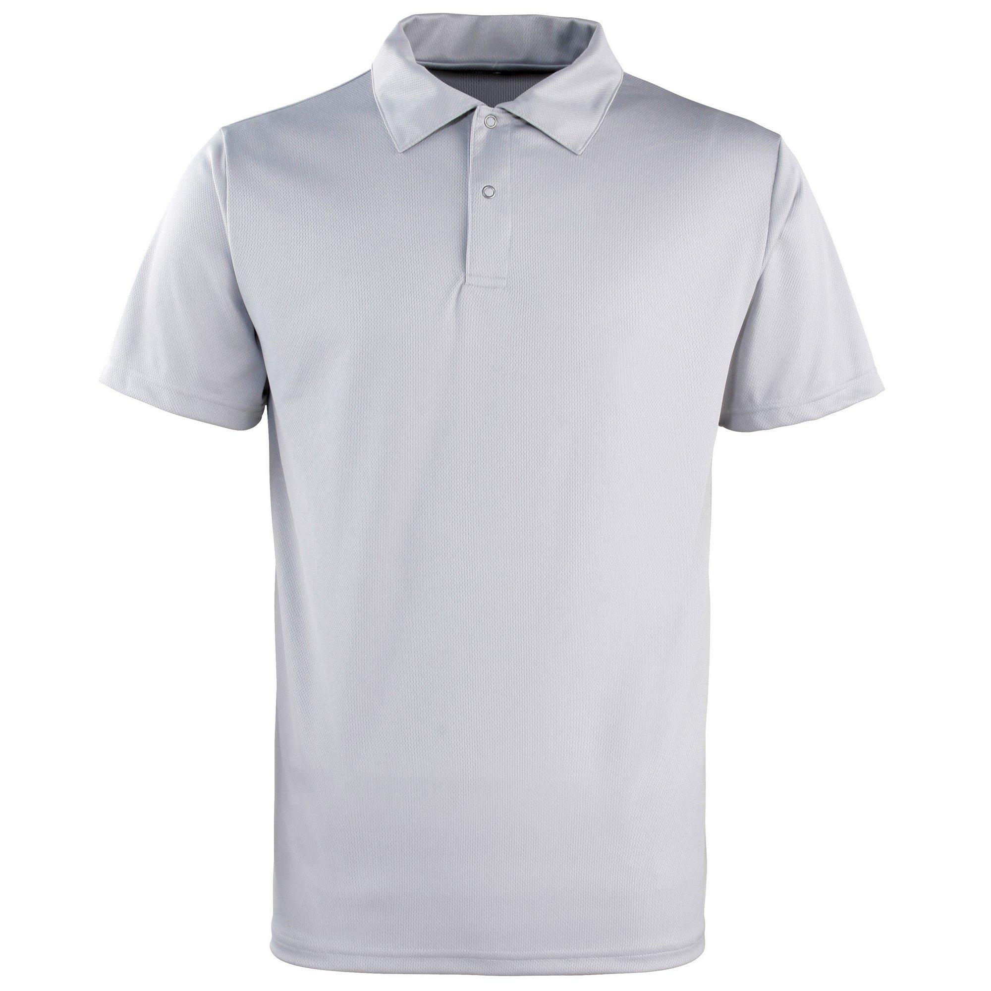 Image of Poloshirt Coolchecker Damen Silber S