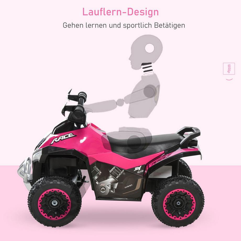 Northio  Rutschauto Kinderfahrzeug Tretauto Licht Musik 18-36 Monate Kunststoff Stahl Rosa 67,5X38X44Cm 