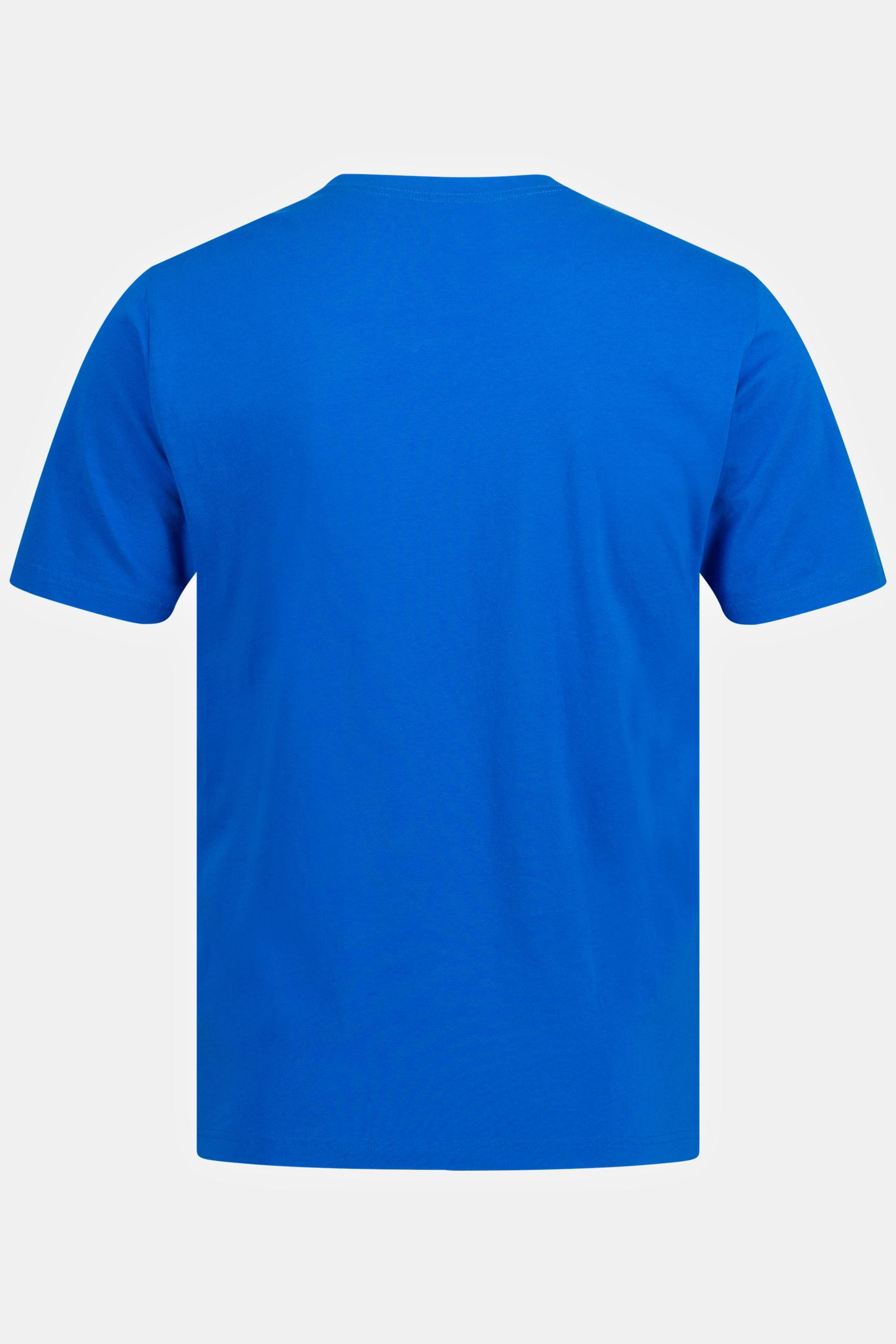 JP1880  T-shirt basic con scollo a V blu forte 