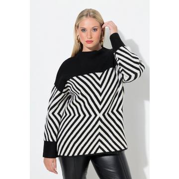 Pullover, grafisches Muster, Stehkragen, Langarm