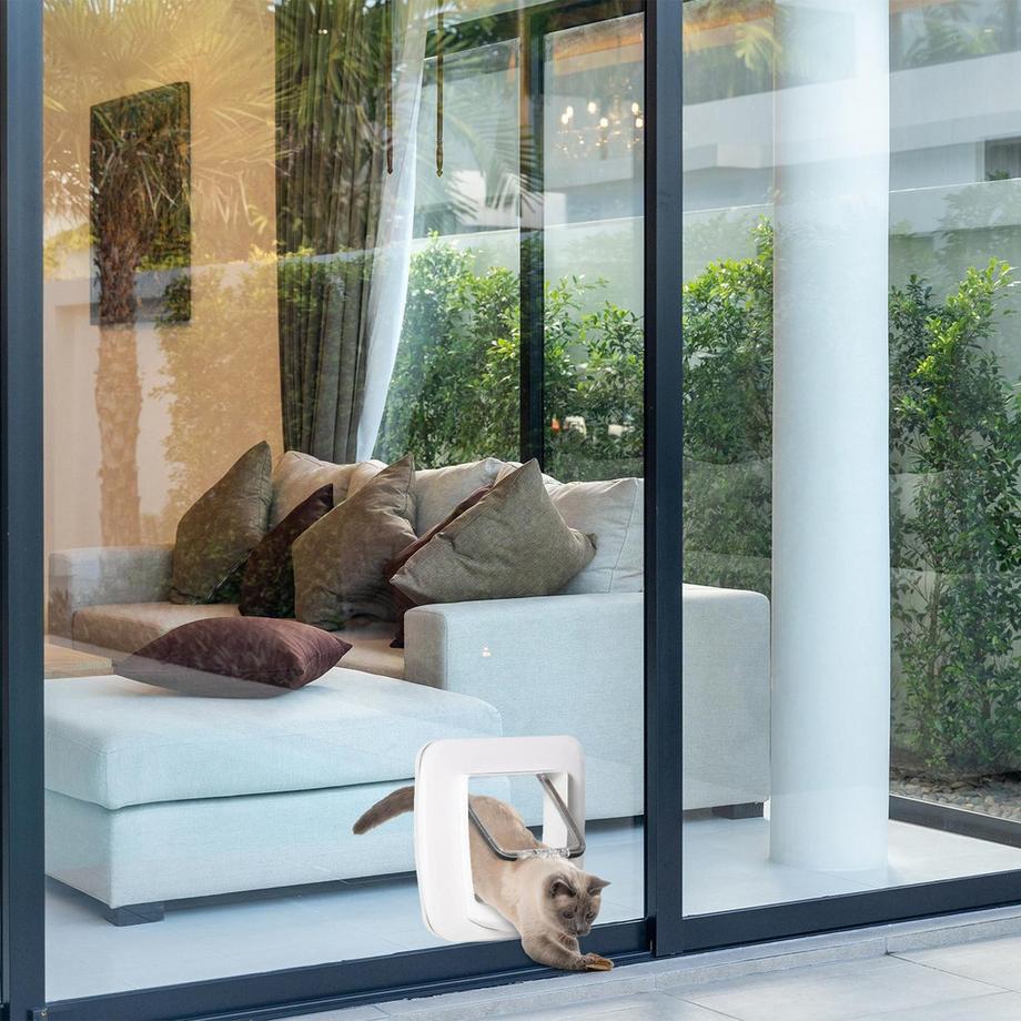 Northio  Katzenklappe Hundeklappe Mit 4 Verschluss-Optionen Und Magnet, Für Innen- Und Außentüren, 30X29X10Cm 