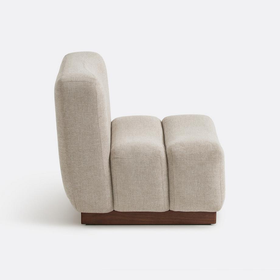 La Redoute Intérieurs Fauteuil bas tissu texturé Podo  