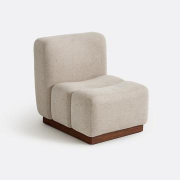 Fauteuil bas tissu texturé Podo