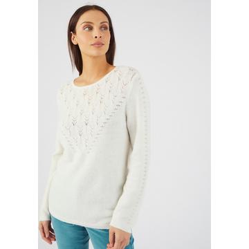 Pullover Ajourstrick Alpaka-Mix