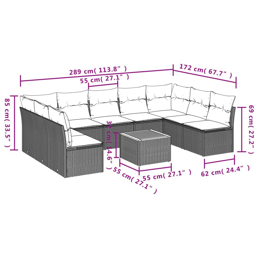 VidaXL Ensemble de canapés de jardin rotin synthétique  