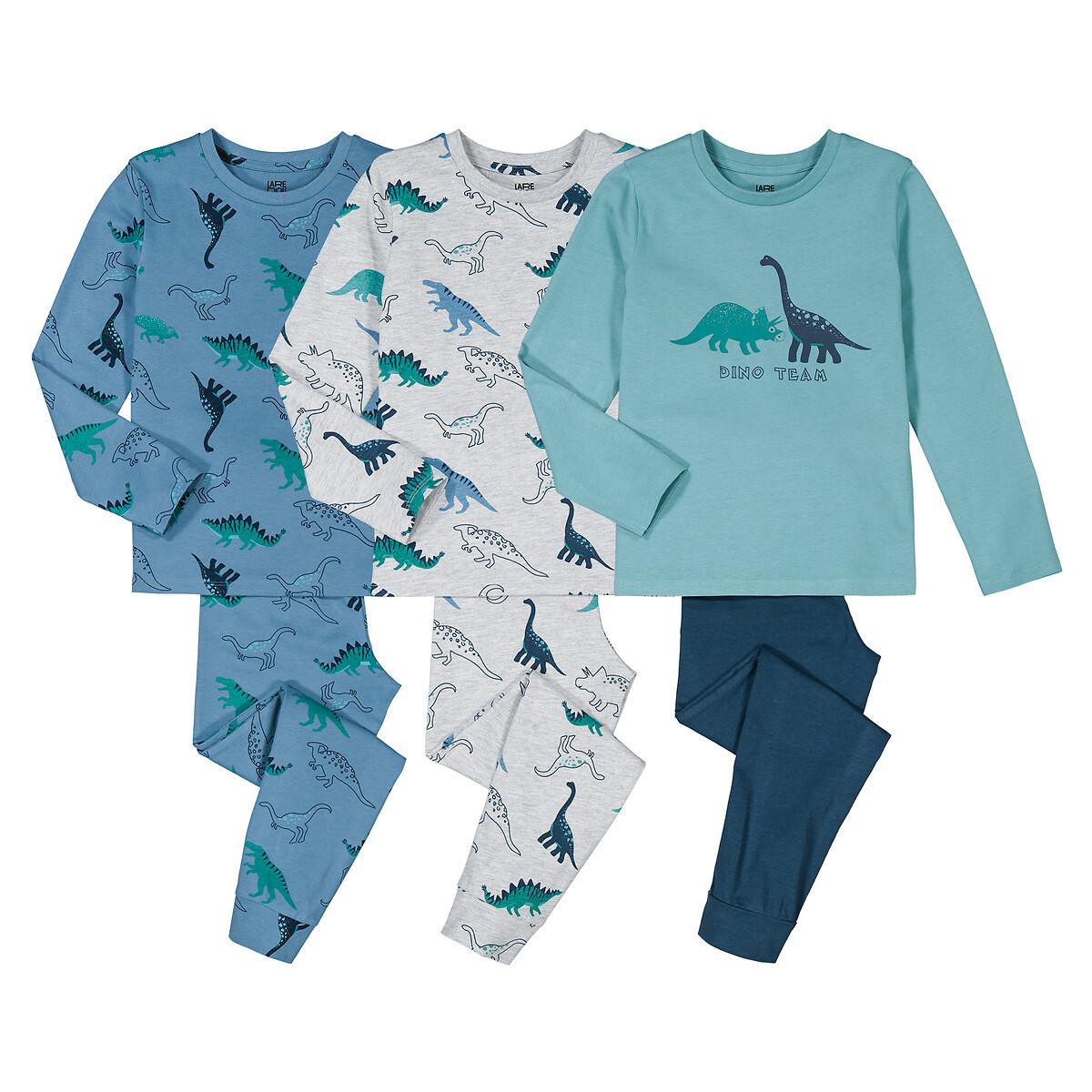 Image of 3er-pack Pyjamas Mit Dinosauriern Jungen Blau 158/164