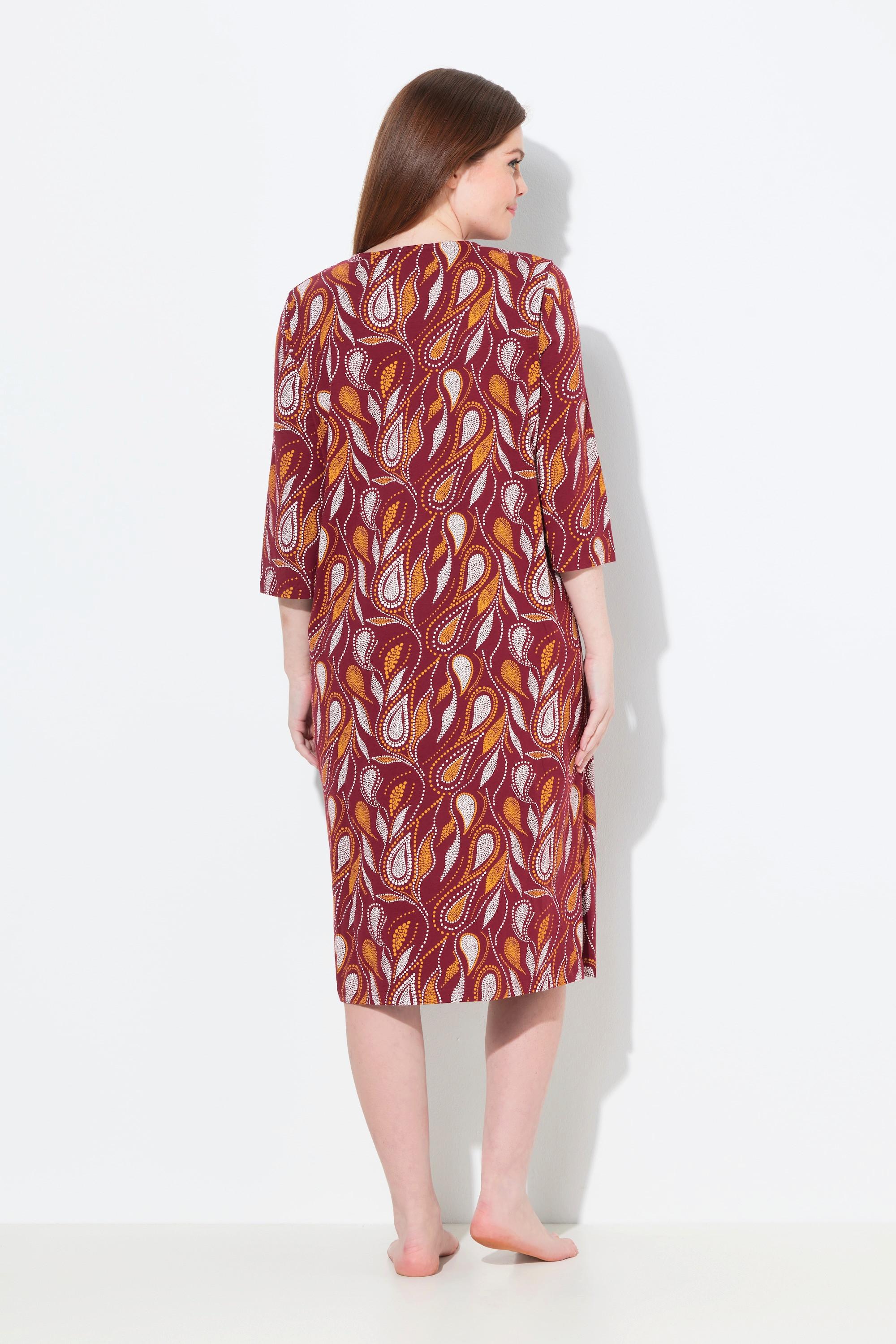 Ulla Popken Camicia da notte Paisley Girocollo Maniche 3/4  