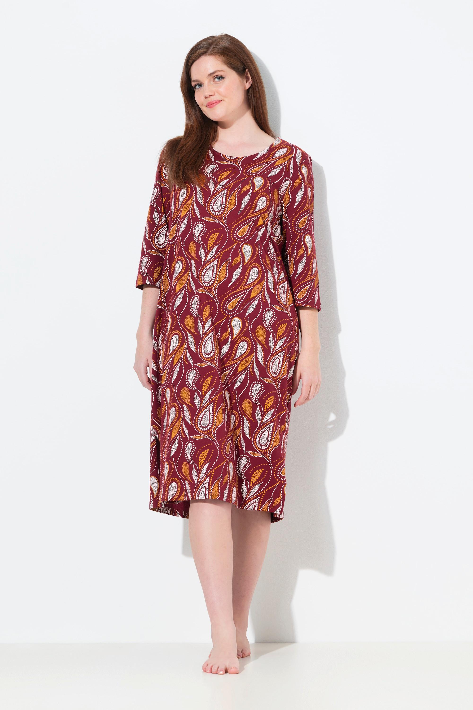 Ulla Popken Camicia da notte Paisley Girocollo Maniche 3/4  