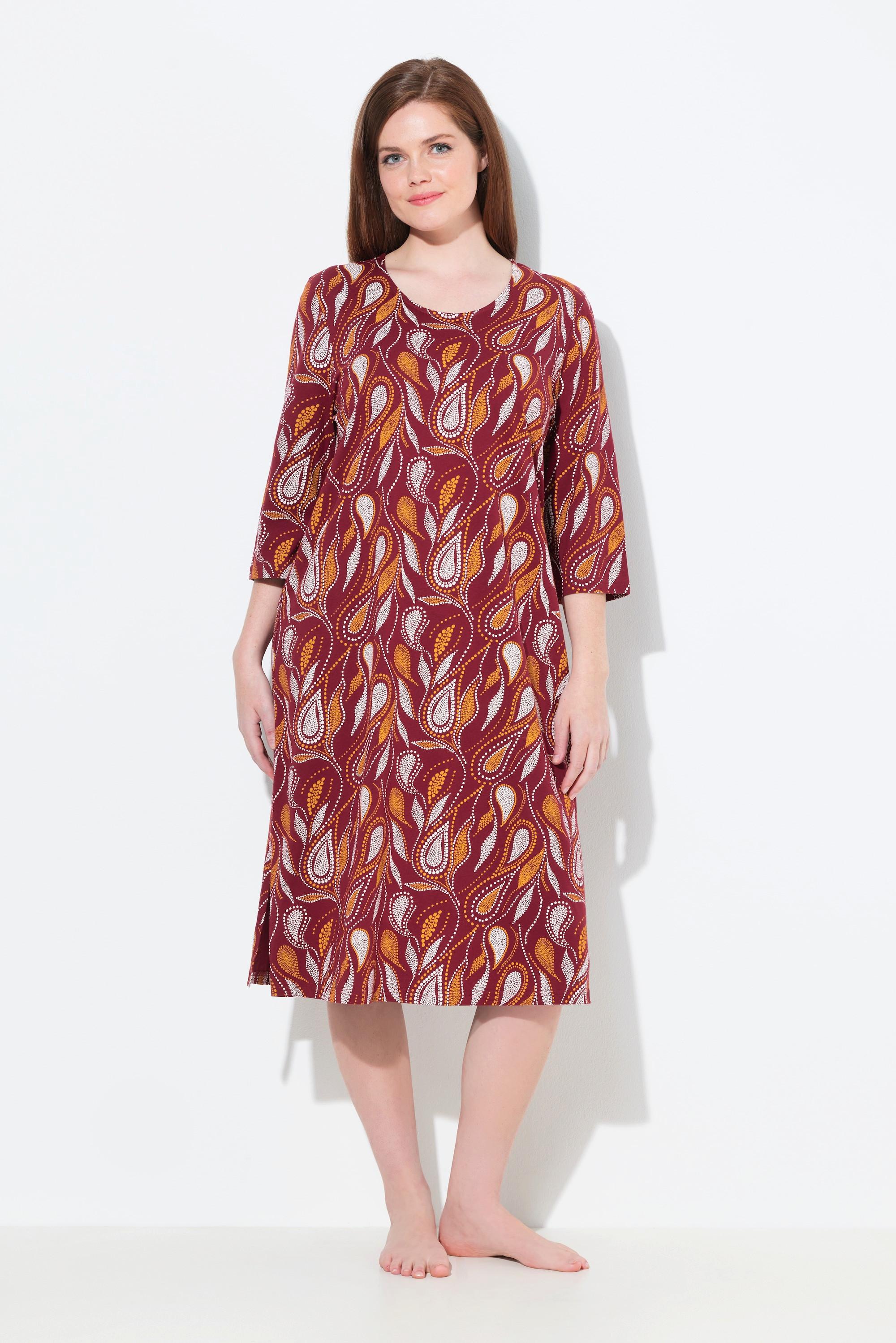 Ulla Popken Camicia da notte Paisley Girocollo Maniche 3/4  